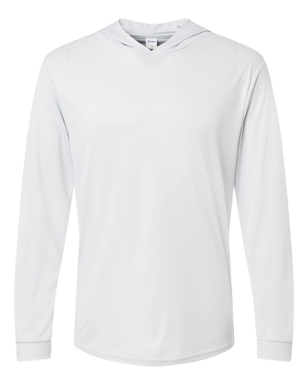 Front View of Aluminum Bahama Performance Hooded Long Sleeve T-Shirt - 220