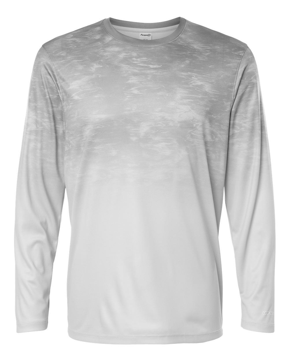 Front View of Aluminum Fade Montauk Oceanic Fade Performance Long Sleeve T-Shirt - 229