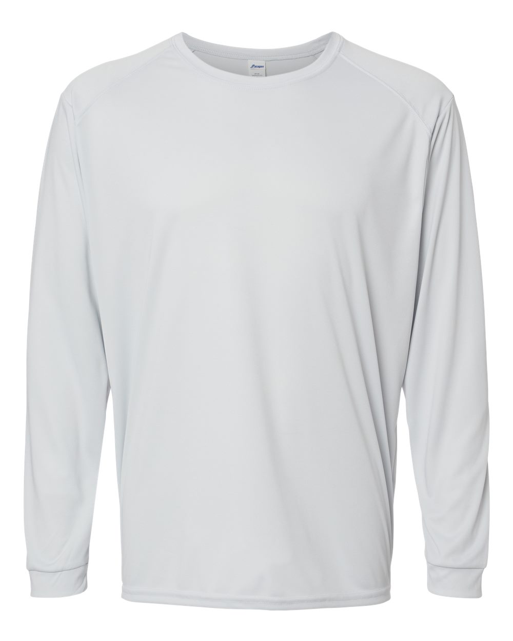 Front View of Aluminum Long Islander Performance Long Sleeve T-Shirt - 210