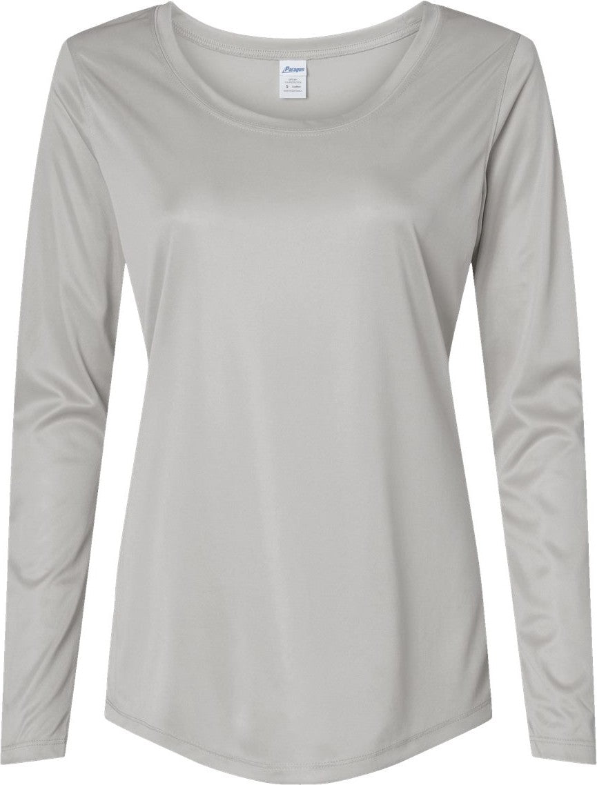 Front View of Aluminum Women's Long Islander Performance Long Sleeve T-Shirt - 214