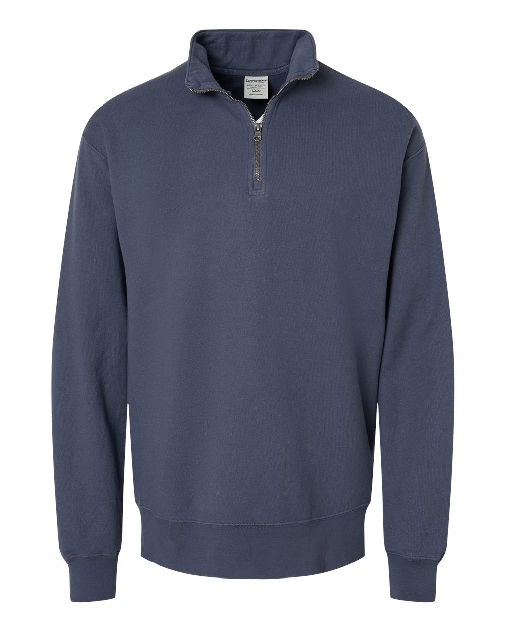 Front View of Anchor Slate Garment-Dyed Quarter-Zip Sweatshirt - GDH425