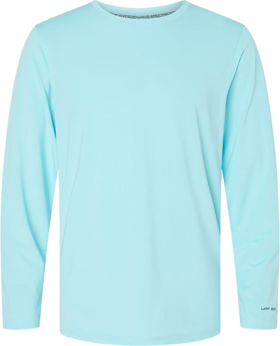 Front View of Aqua Blue Aruba Extreme Performance Long Sleeve T-Shirt - 222