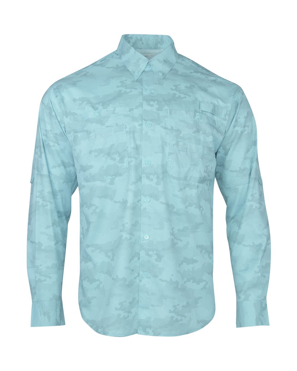 Aqua Blue Buxton Sublimated Long Sleeve Fishing Shirt - 709