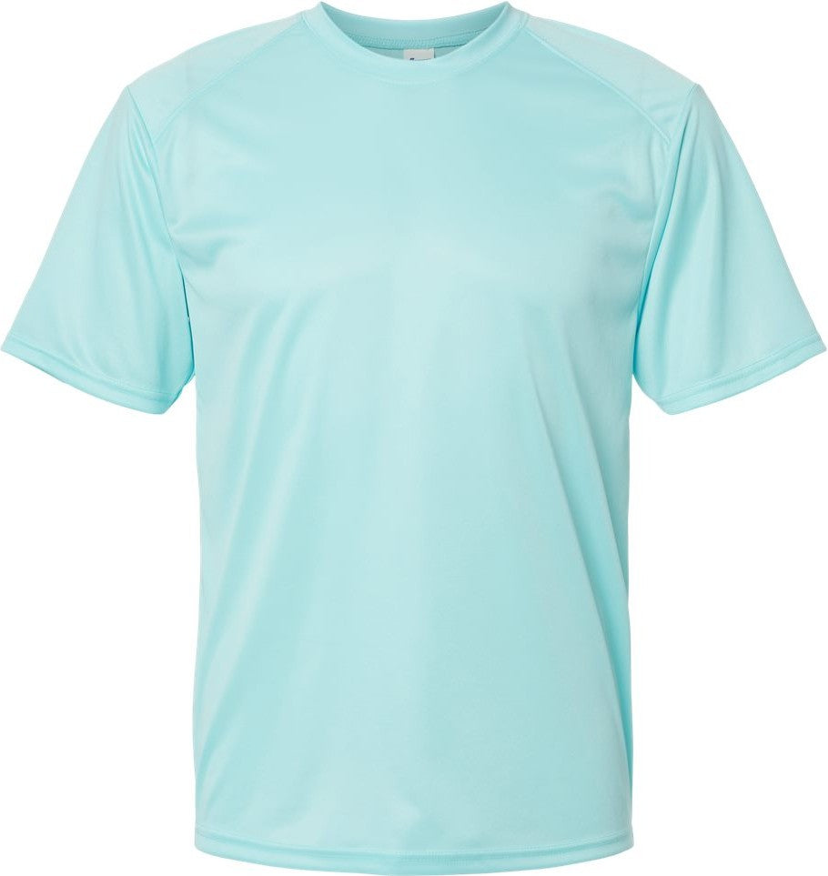 Front View of Aqua Blue Islander Performance T-Shirt - 200