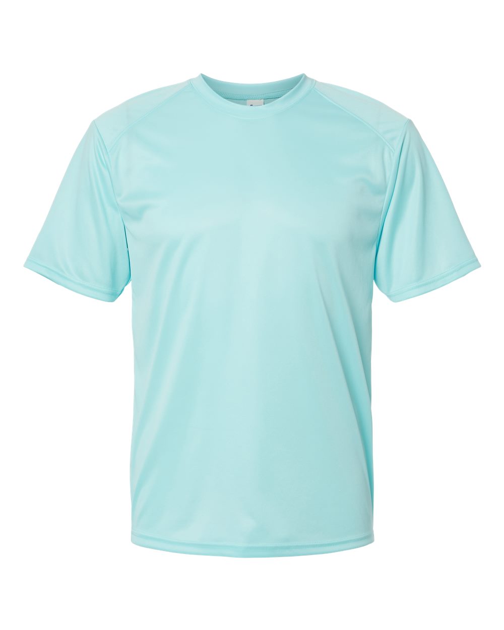 Front View of Aqua Blue Islander Performance T-Shirt - 200