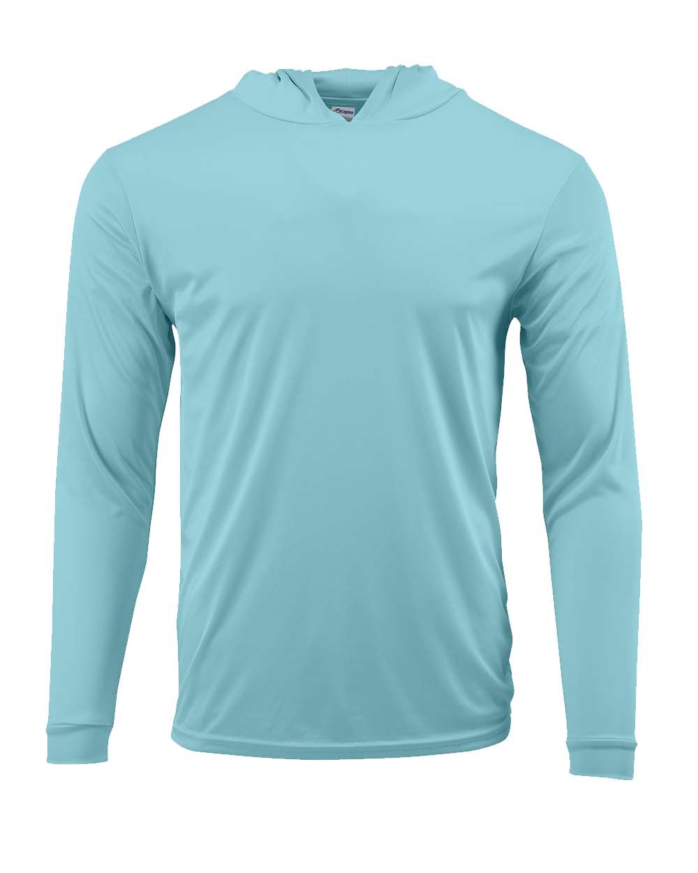 Aqua Blue Youth Bahama Performance Hooded Long Sleeve T-Shirt - 221Y