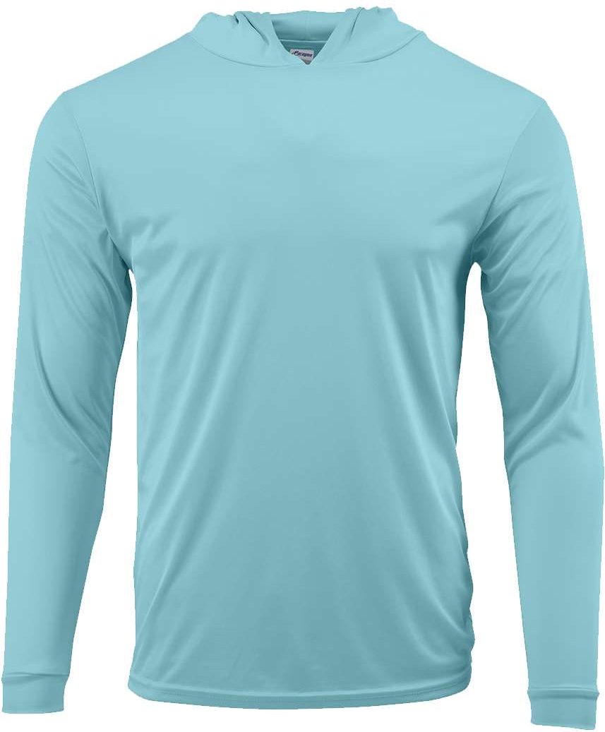 Aqua Blue Youth Bahama Performance Hooded Long Sleeve T-Shirt - 221Y