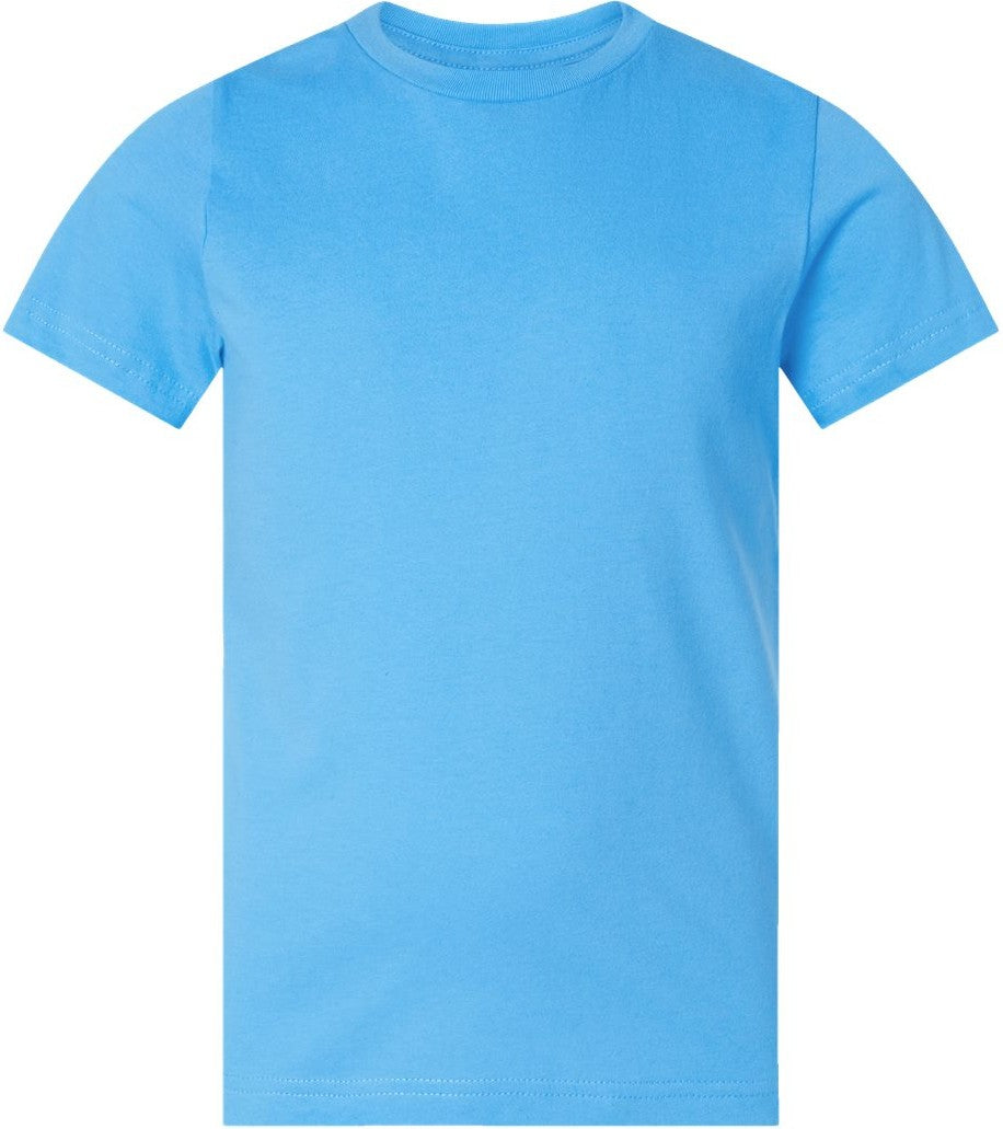 Front View of Aqua Youth Fine Jersey Tee - 6101