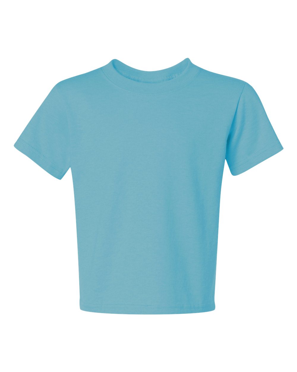 Front View of Aquatic Blue Dri-Power® Youth 50/50 T-Shirt - 29BR