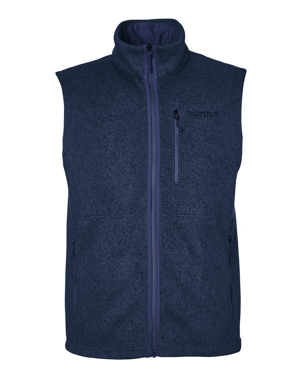 Front View of Arctic Navy Heather Drop Line Vest - M16224
