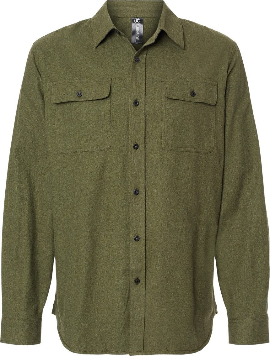 Front View of Army Solid Flannel Shirt - 8200