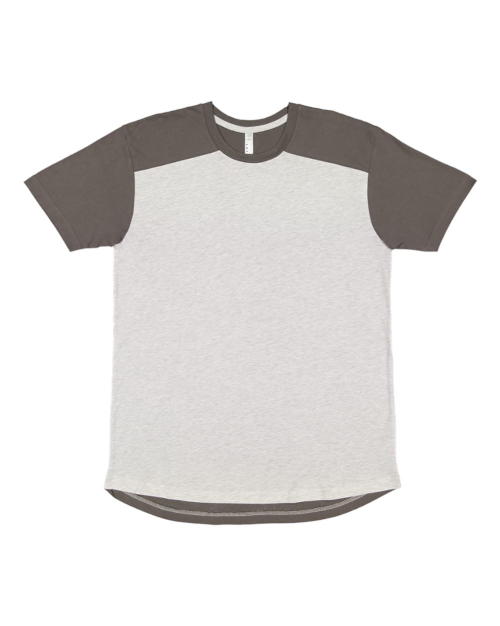 Front View of Ash/ Charcoal Forward Shoulder Fine Jersey Tee - 6911