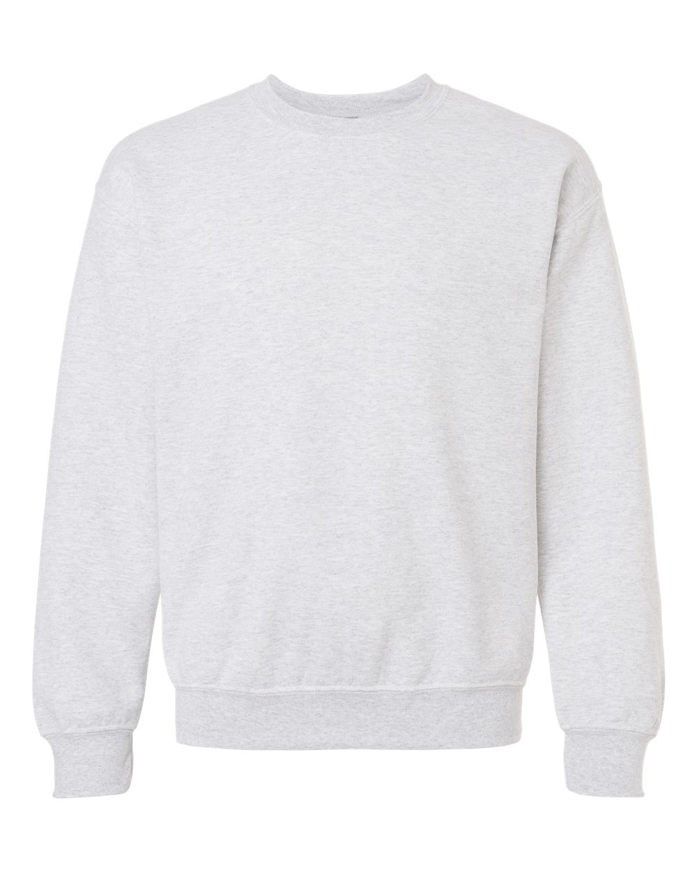 Front View of Ash DryBlend® Crewneck Sweatshirt - 12000