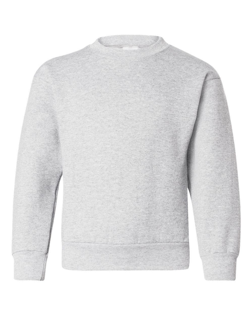 Front View of Ash Ecosmart® Youth Crewneck Sweatshirt - P360