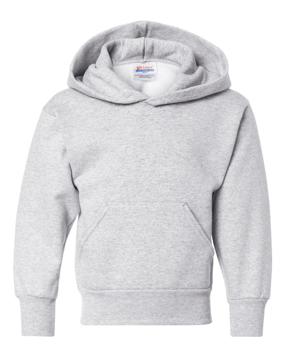Front View of Ash Ecosmart® Youth Hooded Sweatshirt - P473