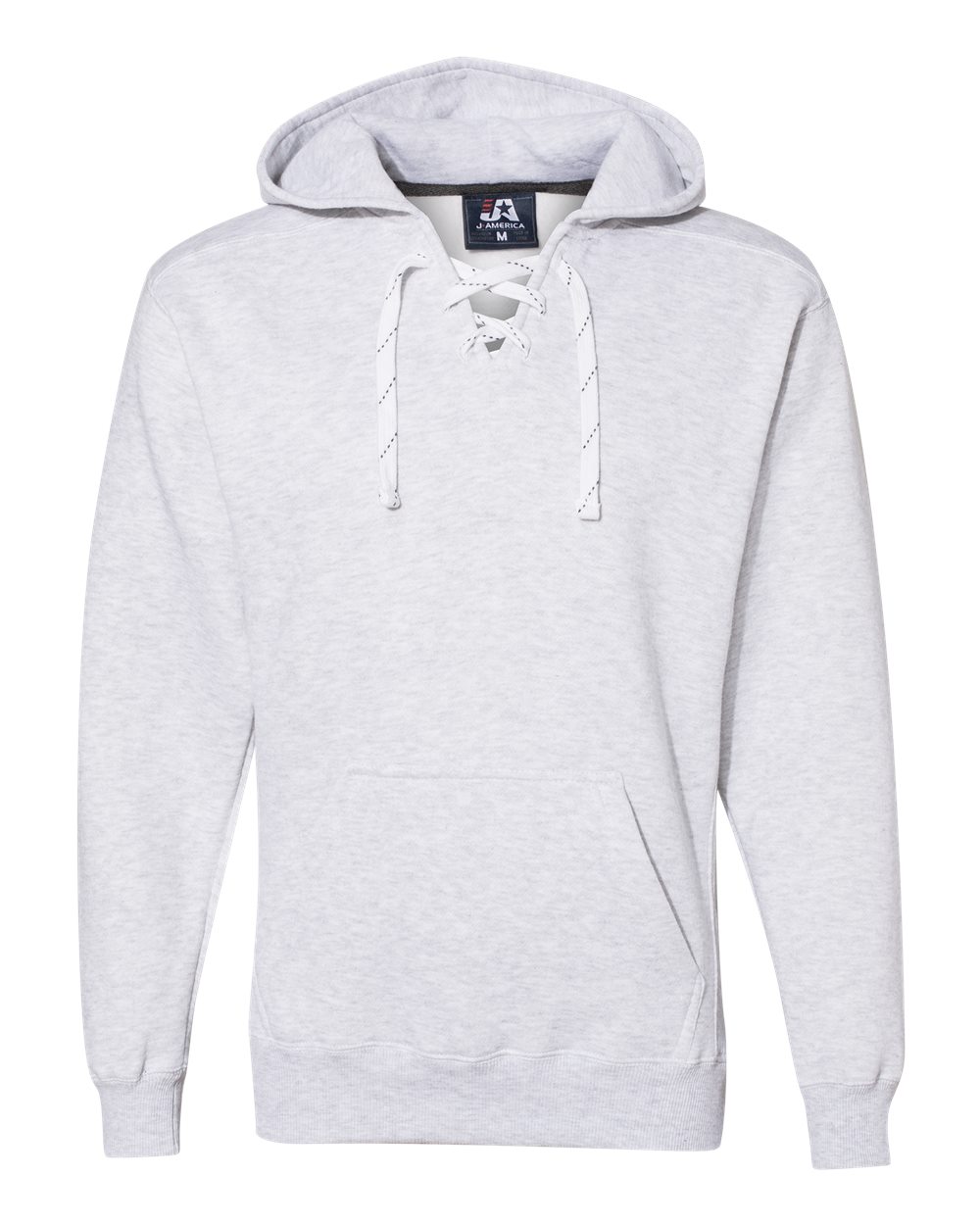 Front View of Ash Heather Sport Lace Hooded Sweatshirt - 8830