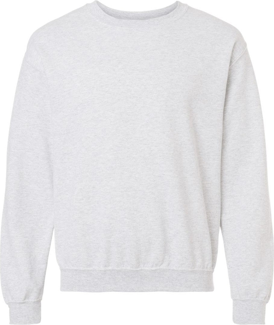Front View of Ash Heavy Blend™ Crewneck Sweatshirt - 18000
