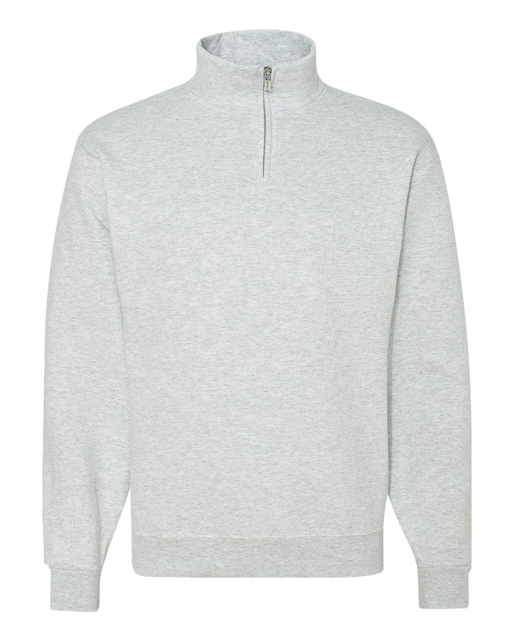 Front View of Ash Nublend® Cadet Collar Quarter-Zip Sweatshirt - 995MR