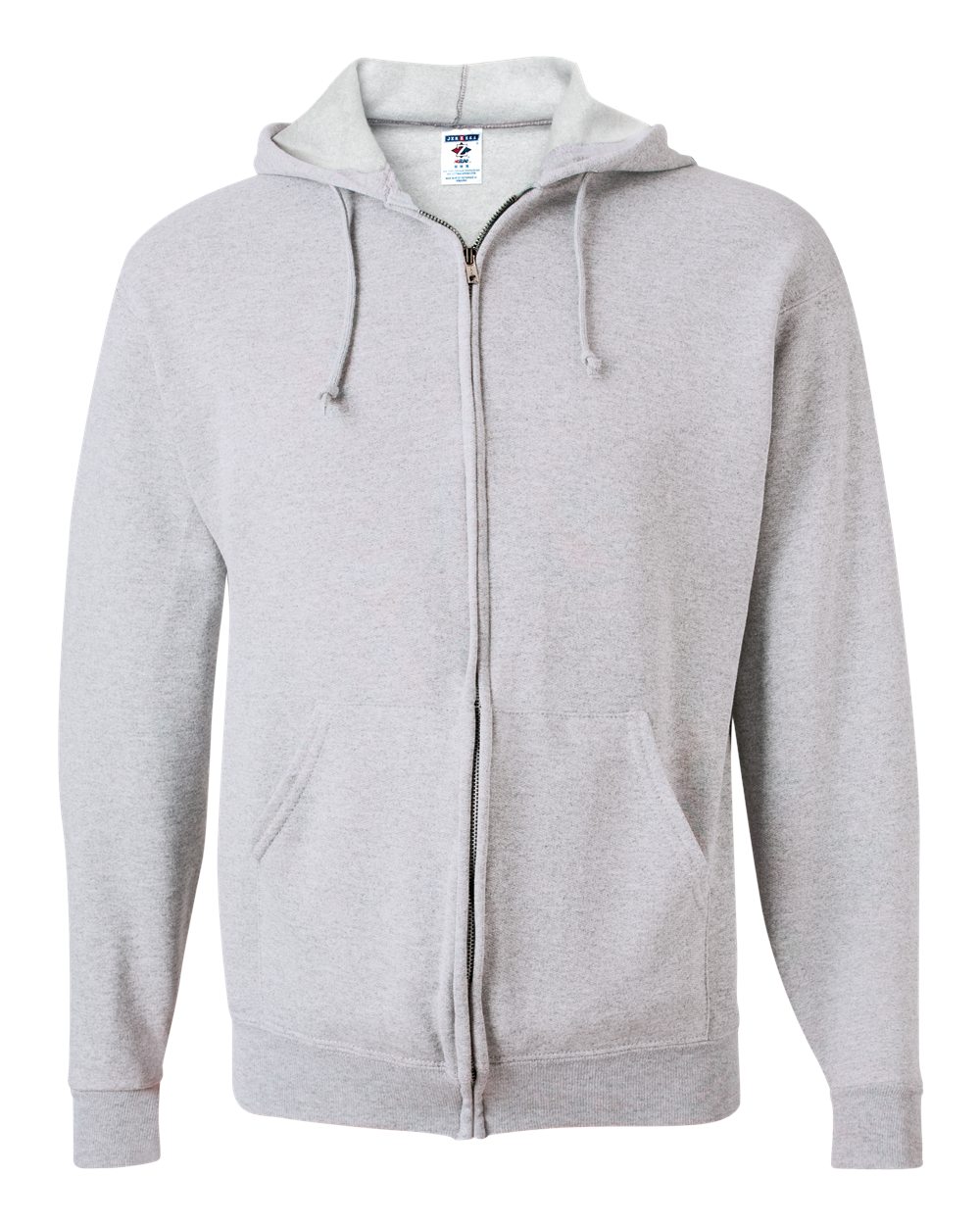 Front View of Ash NuBlend® Full-Zip Hooded Sweatshirt - 993MR