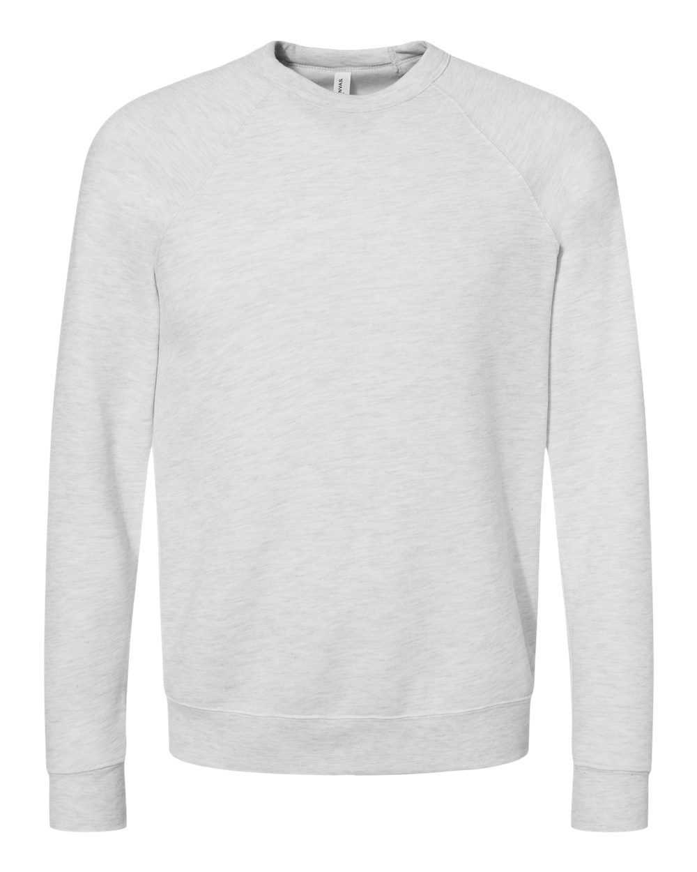 Front View of Ash Sponge Fleece Raglan Crewneck Sweatshirt - 3901