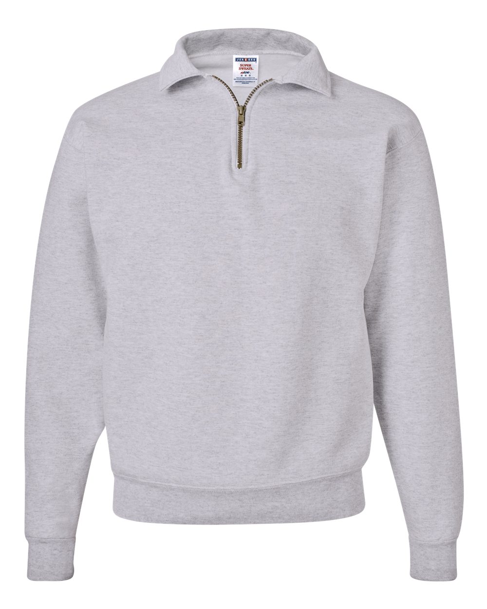 Front View of Ash Super Sweats NuBlend® Quarter-Zip Cadet Collar Sweatshirt - 4528MR