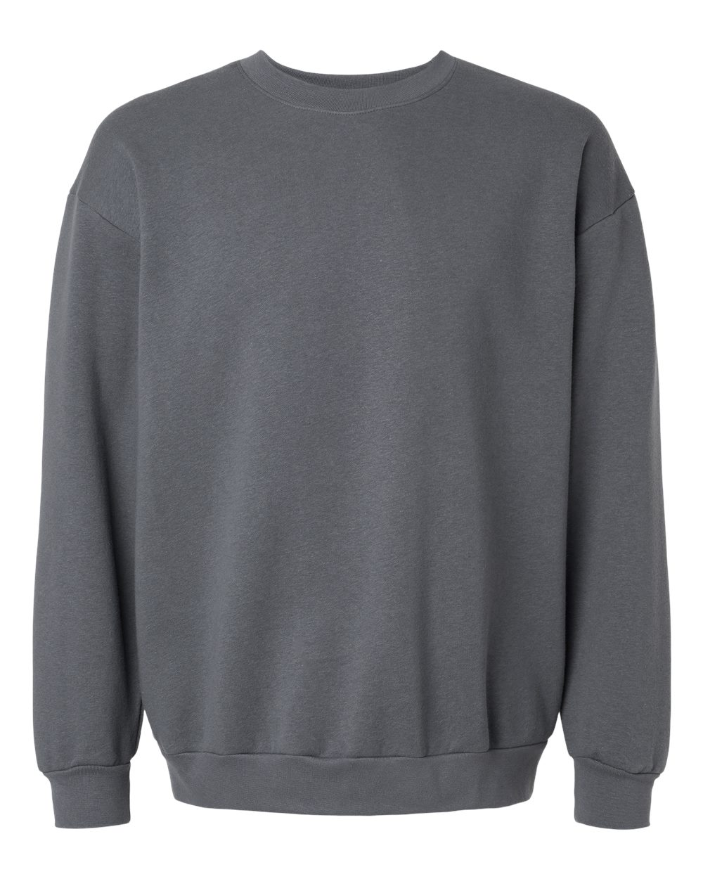 Front View of Asphalt ReFlex Fleece Crewneck Sweatshirt - RF496