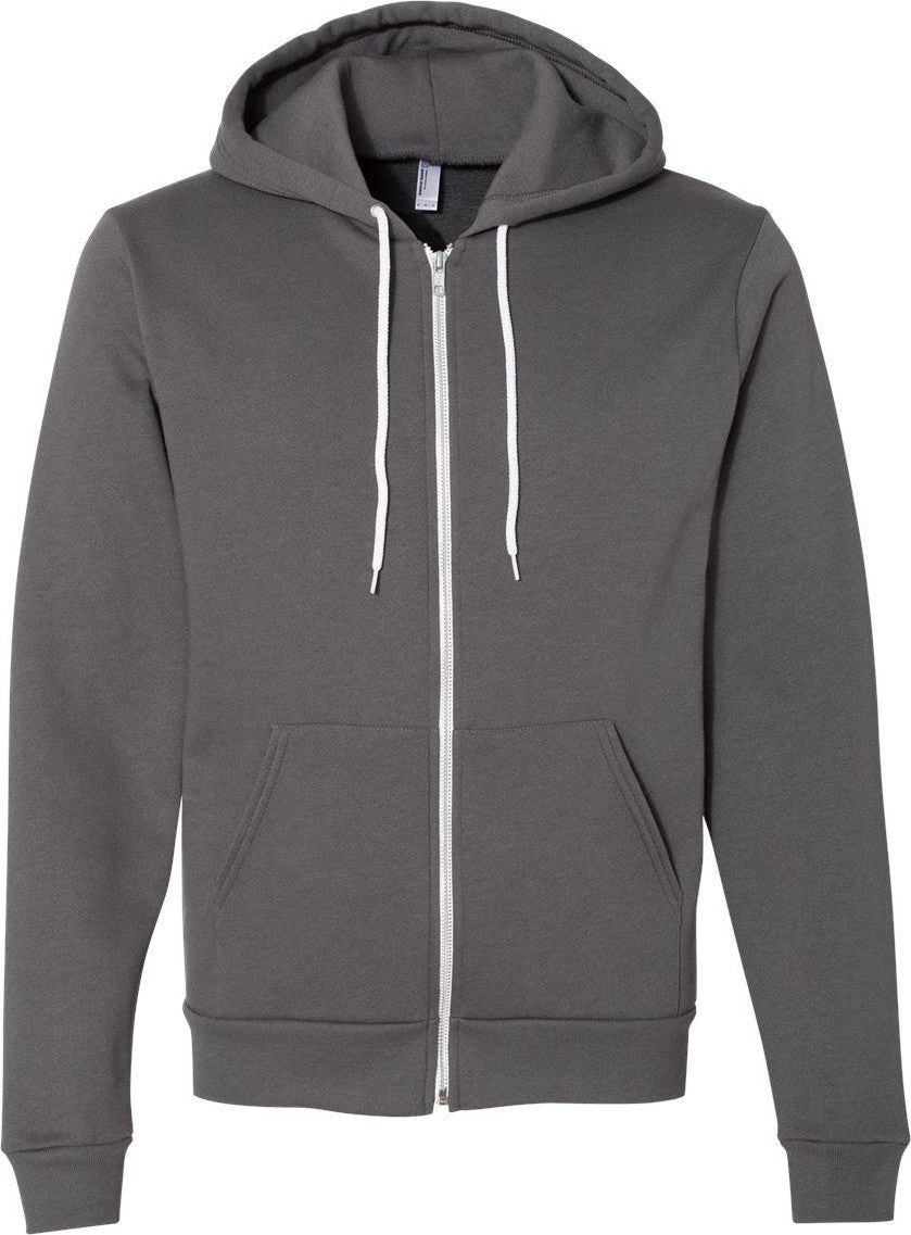 Front View of Asphalt USA-Made Flex Fleece Full-Zip Hoodie - F497US