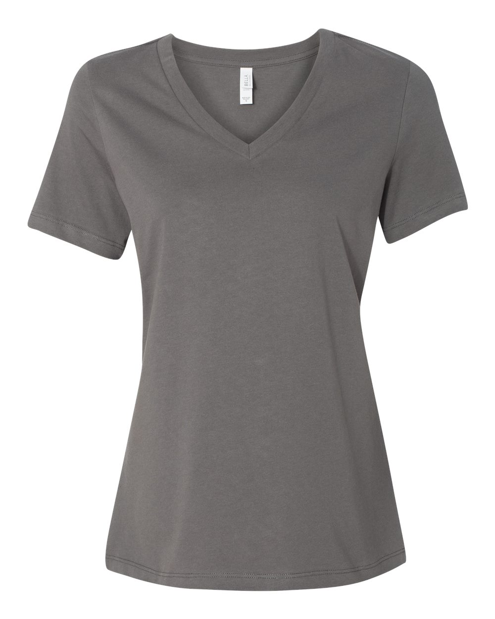 Front View of Asphalt Women’s Relaxed Jersey V-Neck Tee - 6405