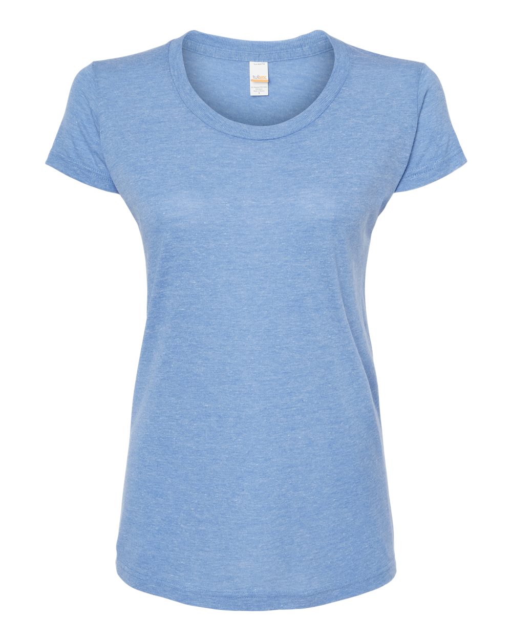 Front View of Athletic Blue Tri Blend Women's Tri-Blend T-Shirt - 253