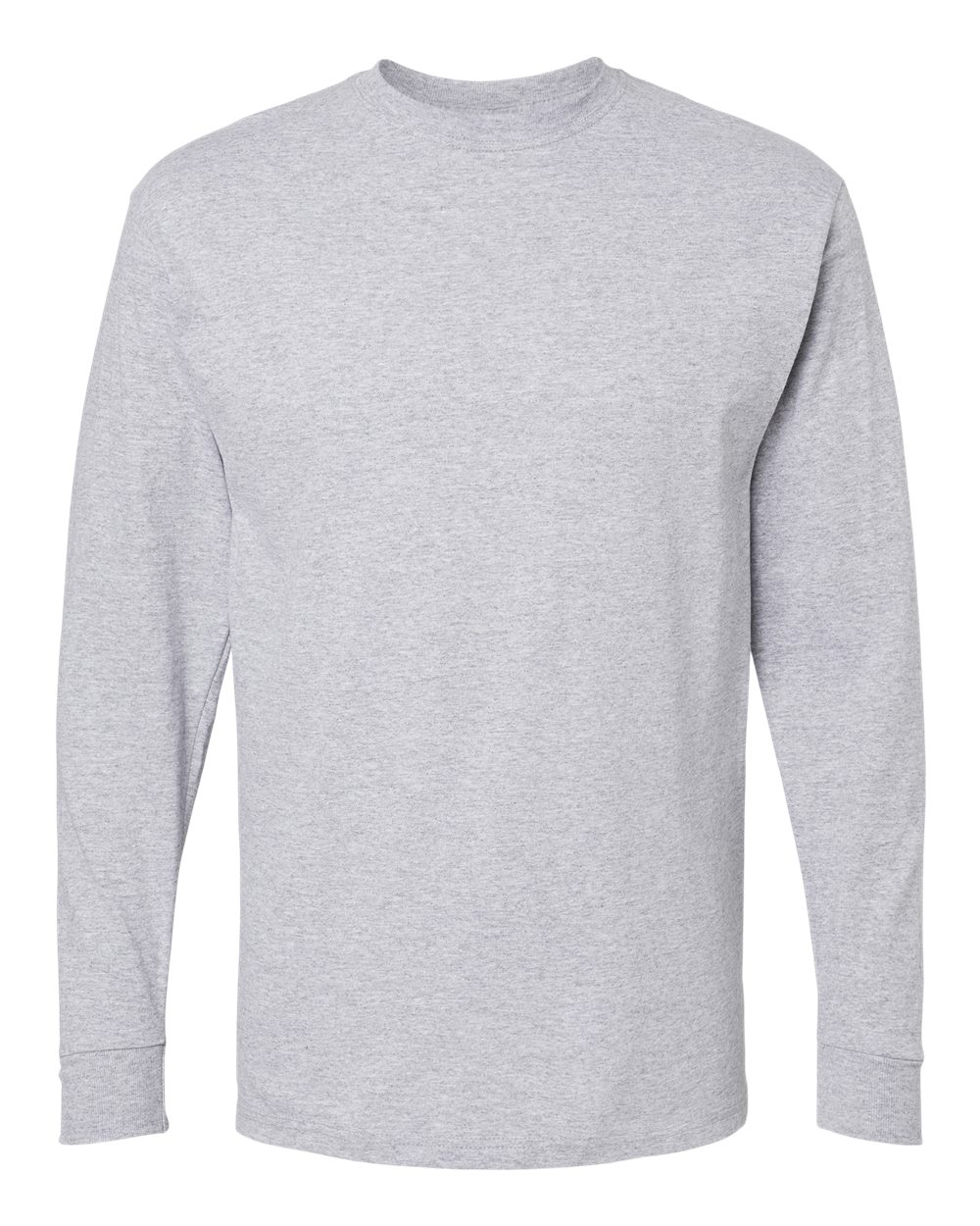 Front View of Athletic Grey Gold Soft Touch Long Sleeve T-Shirt - 4820