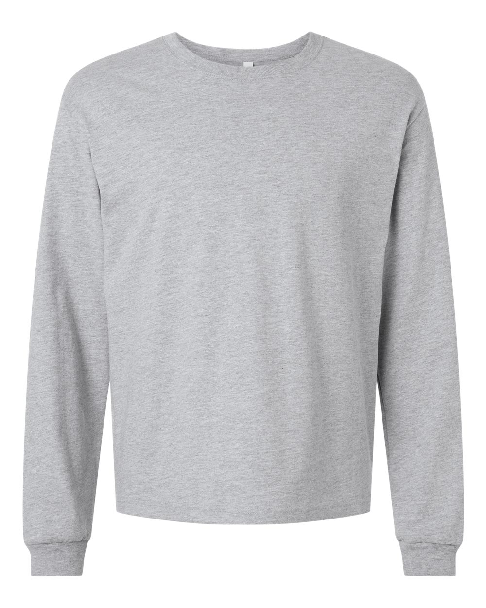 Front View of Athletic Heather 6 oz. Heavyweight Long Sleeve Tee - 3511