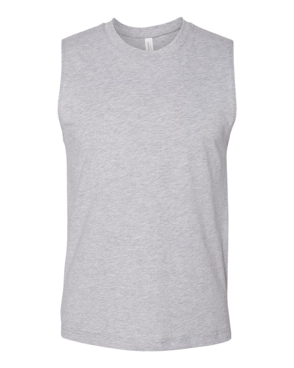 Front View of Athletic Heather Jersey Muscle Tank - 3483