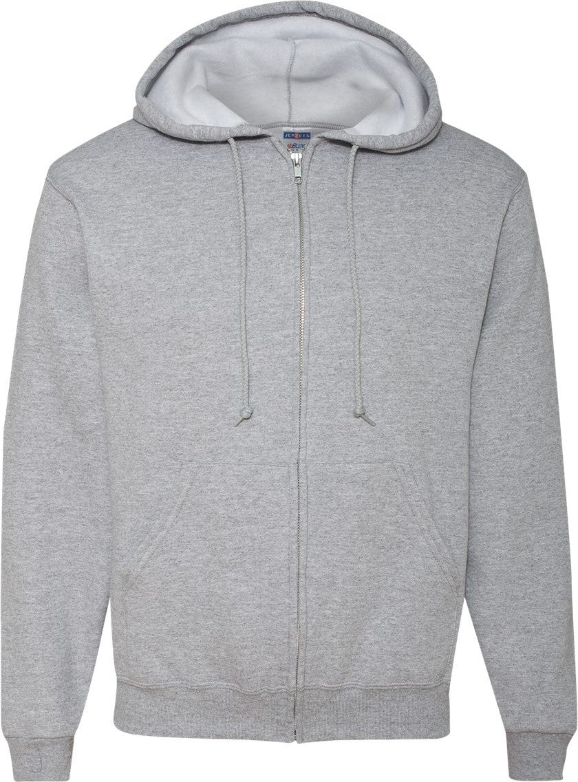 Front View of Athletic Heather NuBlend® Full-Zip Hooded Sweatshirt - 993MR