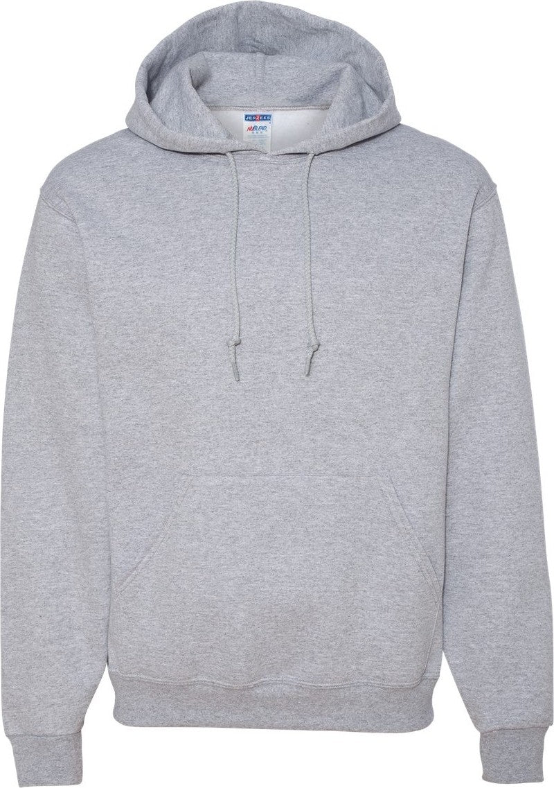 Front View of Athletic Heather NuBlend® Hooded Sweatshirt - 996MR