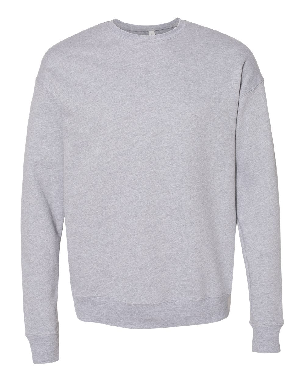 Front View of Athletic Heather Sponge Fleece Drop Shoulder Crewneck Sweatshirt - 3945