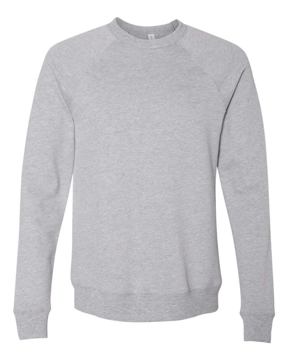 Front View of Athletic Heather Sponge Fleece Raglan Crewneck Sweatshirt - 3901