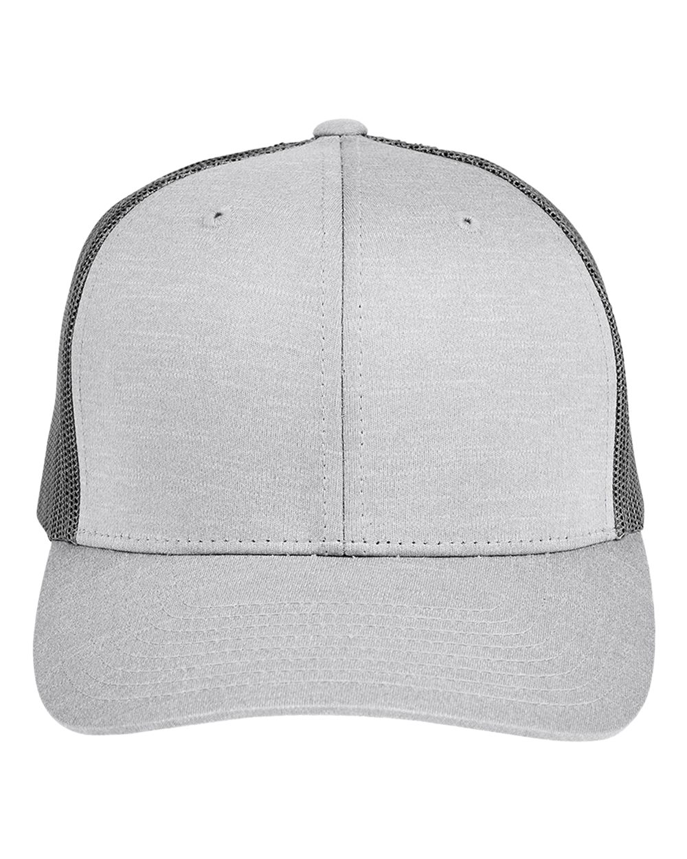 Front View of Athletic Heather/ Sport Graphite Zone Sonic Heather Trucker Cap - TT802
