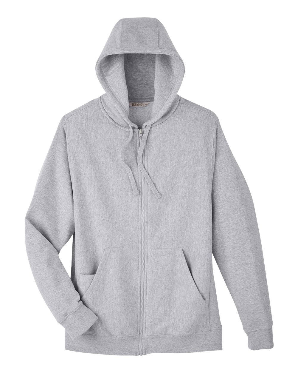 Front View of Athletic Heather Unisex Zone HydroSport™ Heavyweight Full-Zip Hooded Sweatshirt - TT95