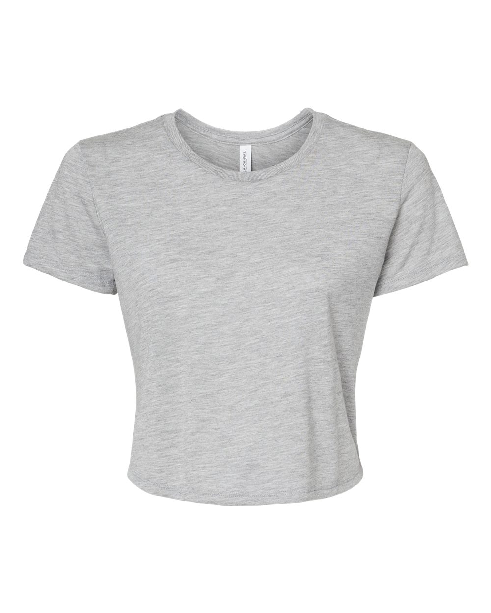 Front View of Athletic Heather Women’s Flowy Crop Tee - 8882