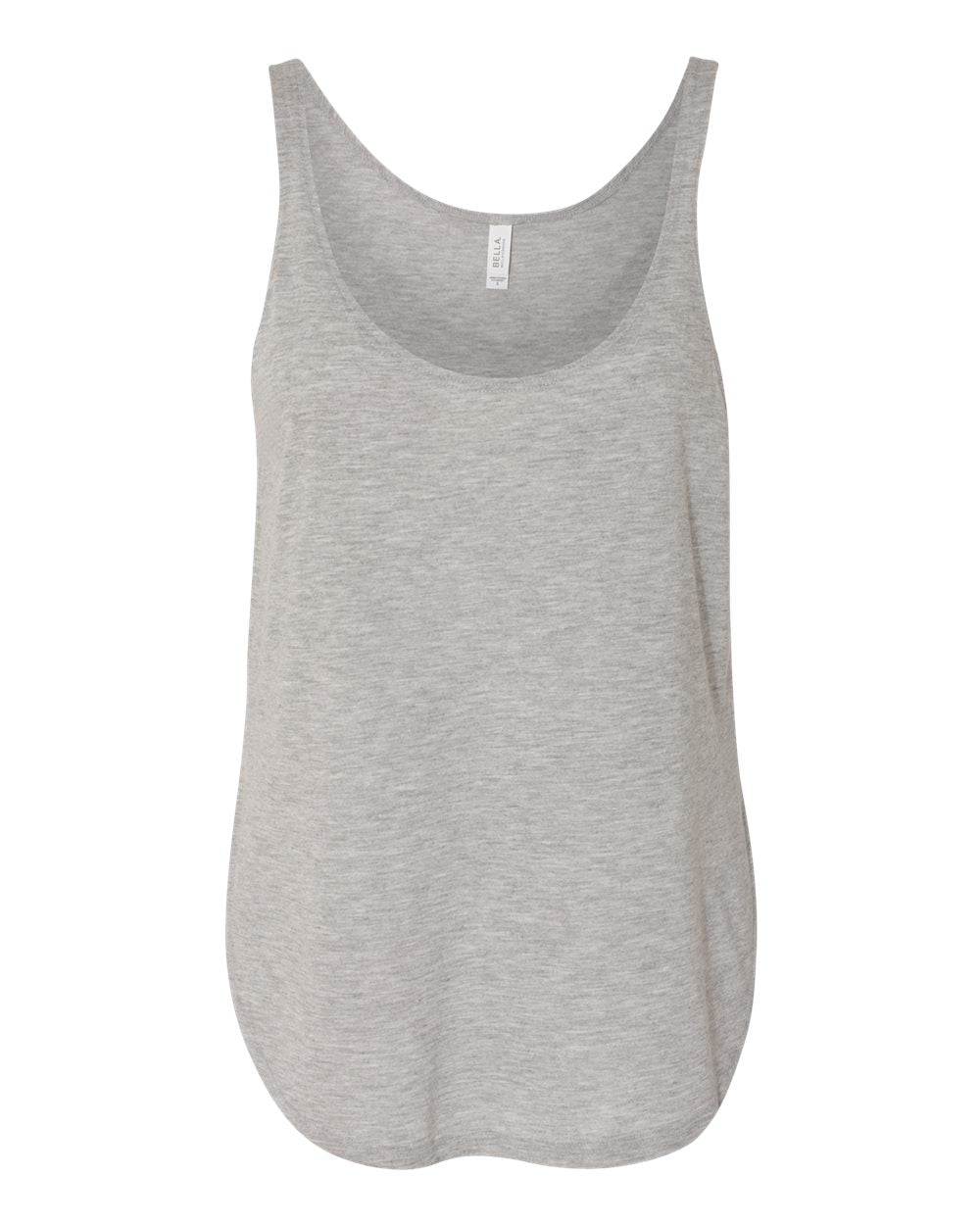 Front View of Athletic Heather Women's Flowy Tank with Side Slit - 8802