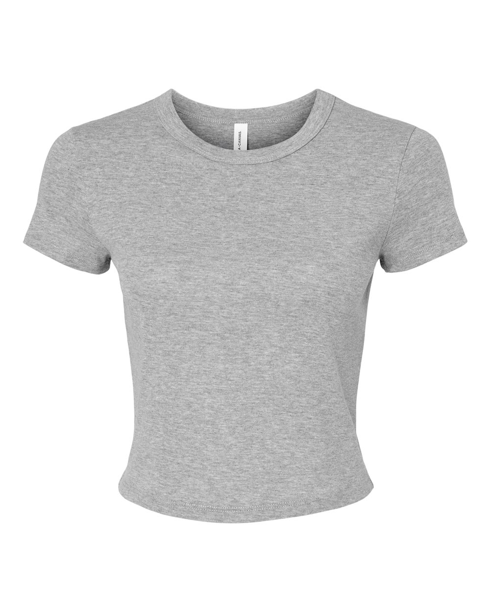 Front View of Athletic Heather Women's Micro Rib Baby Tee - 1010