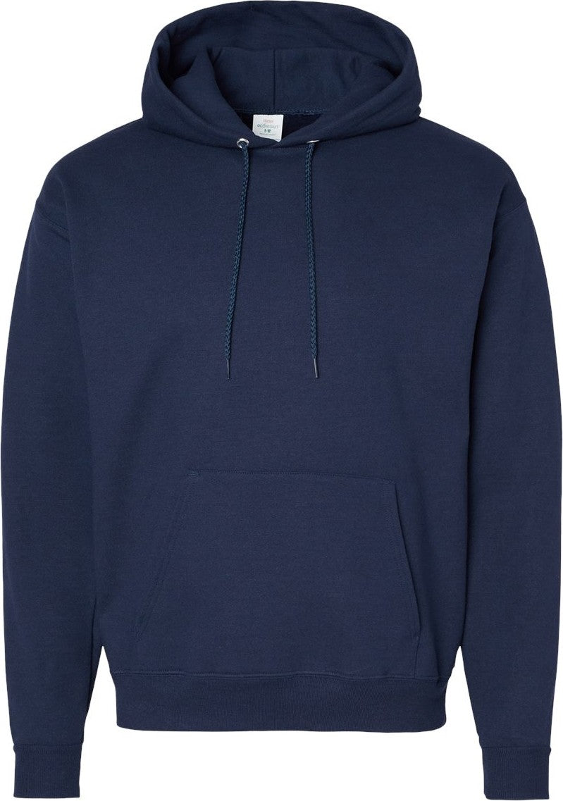 Front View of Athletic Navy Ecosmart® Hooded Sweatshirt - P170