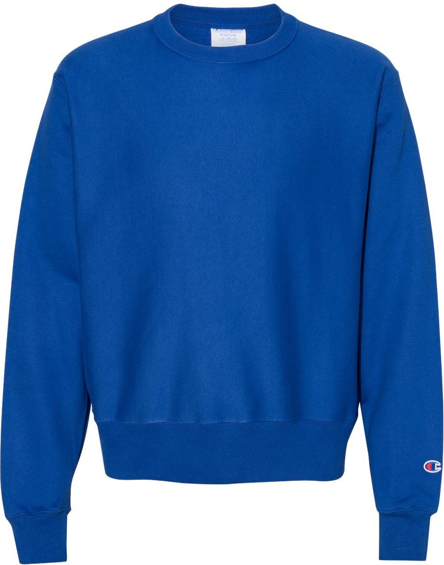 Front View of Athletic Royal Reverse Weave® Crewneck Sweatshirt - S149