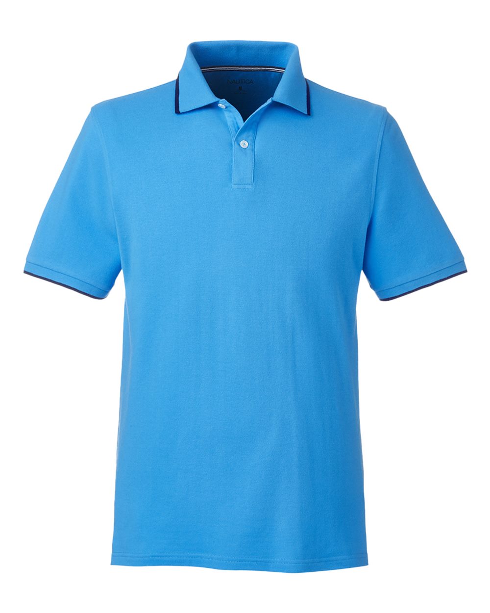 Front View of Azure Blue Deck Polo - N17165