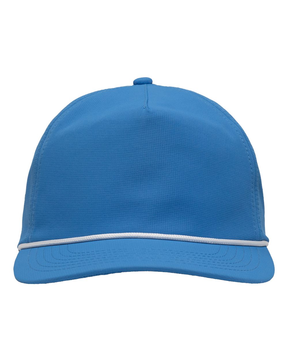 Front View of Azure Blue Five-Panel Ripstop Cap - SP1200