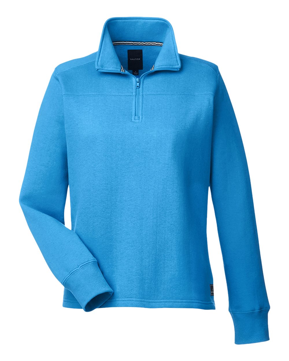 Front View of Azure Blue Women's Anchor Fleece Quarter-Zip Sweatshirt - N17397