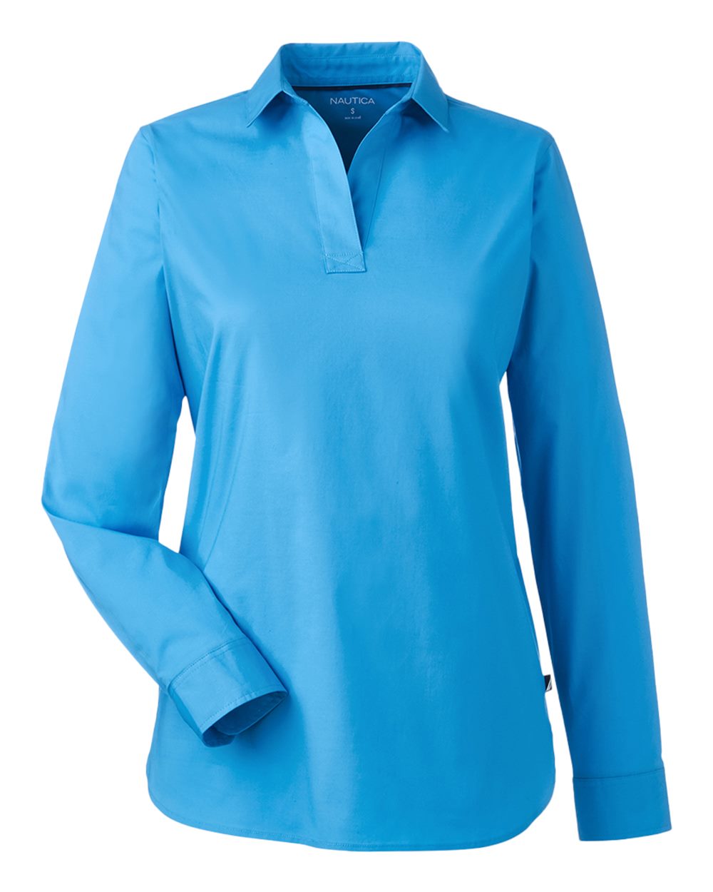 Front View of Azure Blue Women's Staysail Shirt - N17289