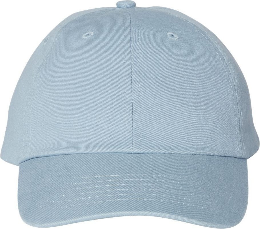 Front View of Baby Blue Bio-Washed Classic Dad Hat - VC300A