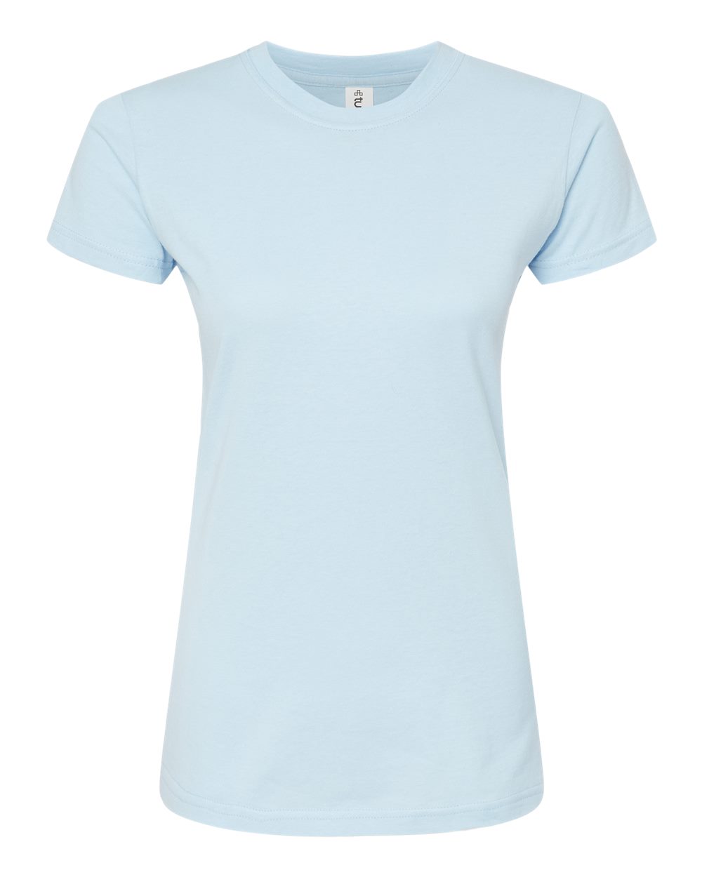 Front View of Baby Blue Women's Fine Jersey Slim Fit T-Shirt - 213