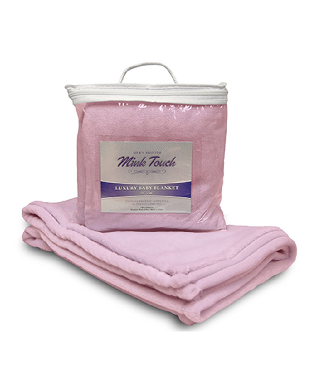 Front View of Baby Pink Mink Touch Luxury Baby Blanket - 8722